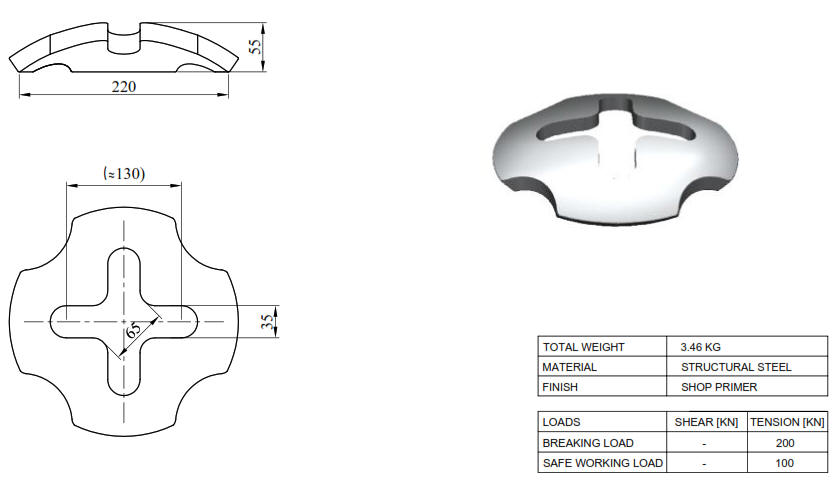 Cargo Lashing Points: Raised Cloverleaf