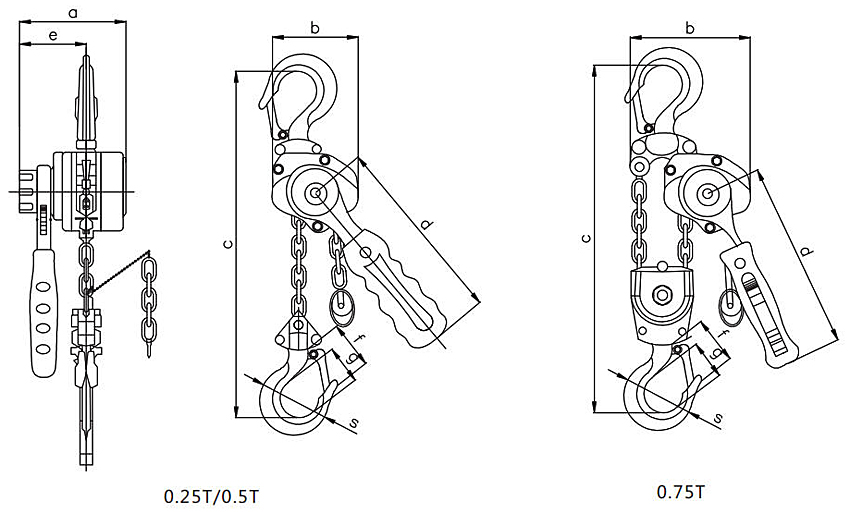 PDLH Series Aluminum Lever Chain Hoists