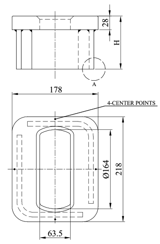 Single Elongated Hole Container Foundations