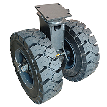 Flanged Sold Rubber Large Casters