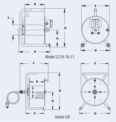 lc and cr series cable reel drawing