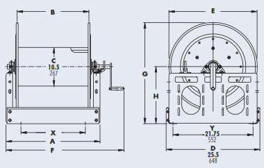 Series C3200 Industrial Hose Reel Drawing