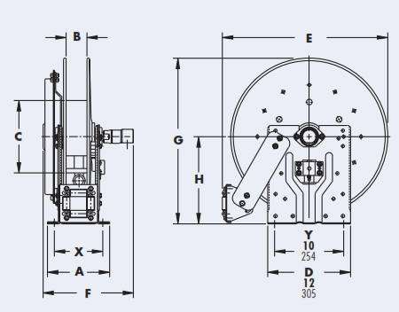SSN800 Stainless Steel Hose Reel - Drawing