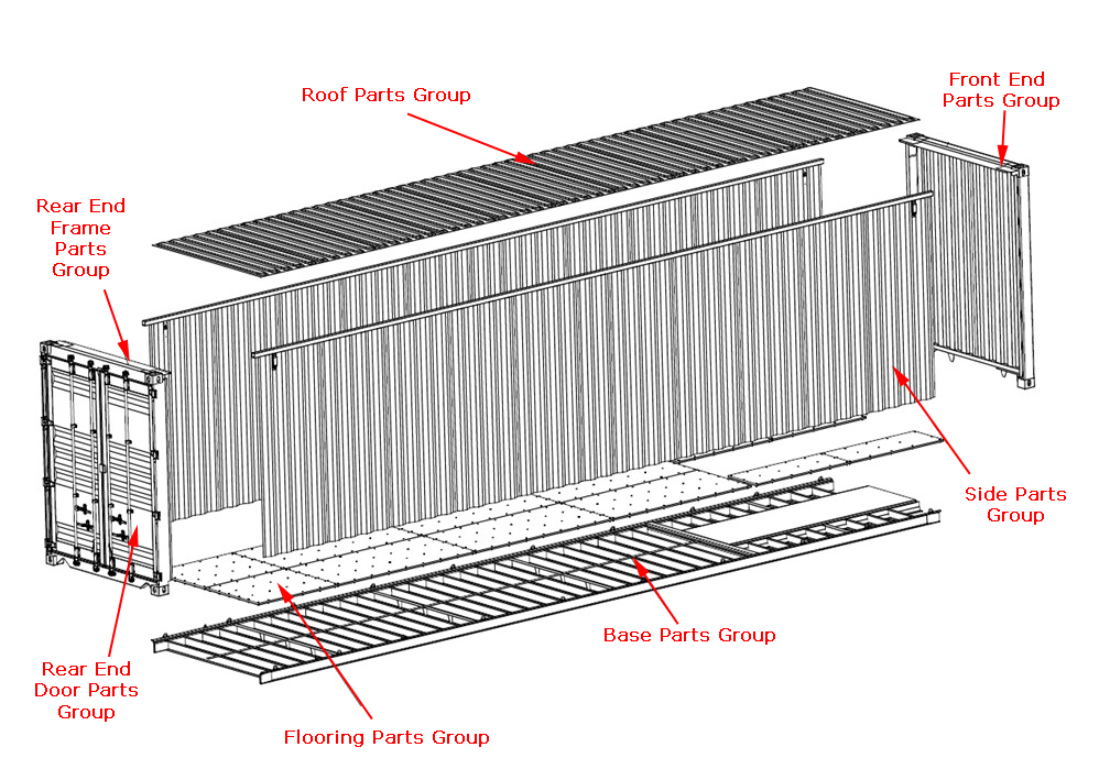 Shipping Container Parts Catalog Exploded View Diagram