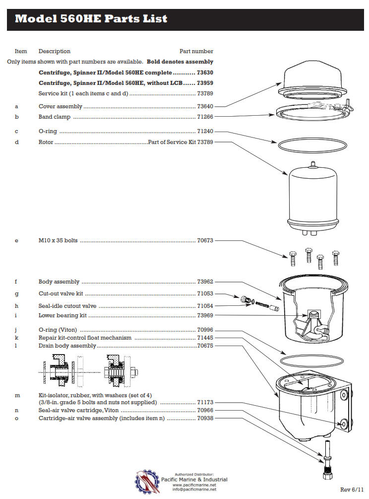 560HE Spinner 2 Oil Filter - Spinner ii Oil Centrifuge