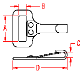 Stainless Fixed Bimini Clip