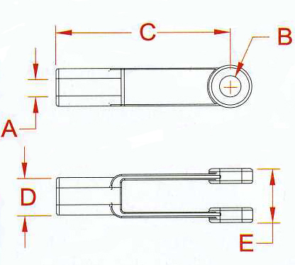 Stainless Yoke End - Clevis Unthreaded
