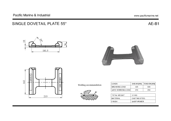 AE-B1 - ISO Shipping Container Dovetail Foundation - Single