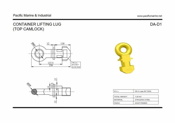 ISO Container Lifting Lug Top Holes