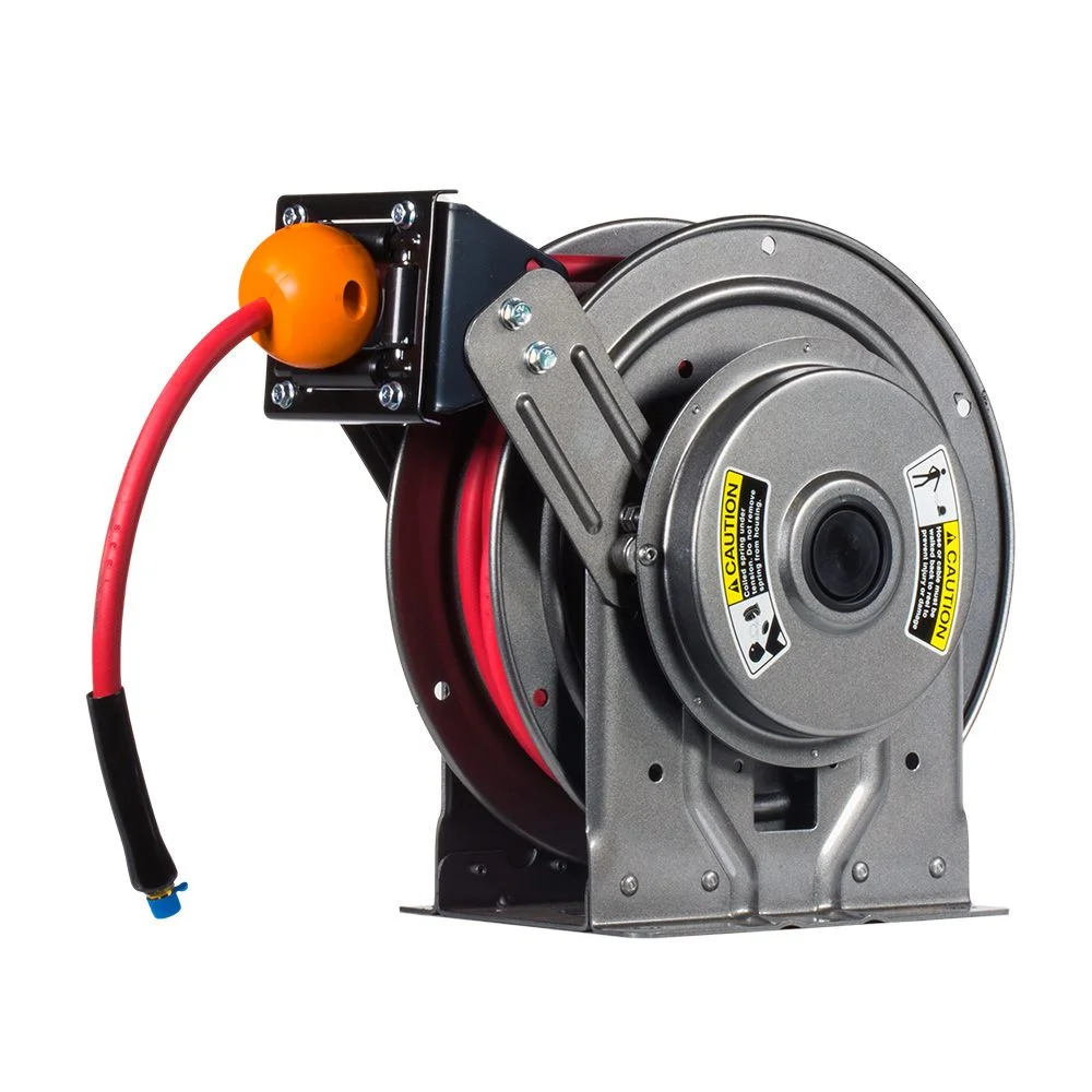 N716-17-18-8L | Spring Retractable Air Hose Reel Kit | With 3/8 x 50' 300  PSI Hose and Hose Stop | Shop Air Only