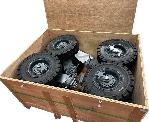 2.5 Metric Ton - Shipping Container Caster Dolly Wheels - Packaged for Shipping