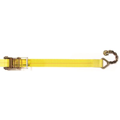 4 Inch Heavy Duty Ratchet Strap with Chain Anchor