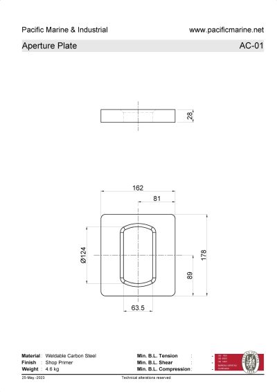 Container ISO Hole Aperture Plate