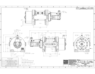 Hydraulic Winch 30000 lbs Line Pull - TR30A-30119-01R with Wireless Kit Drawing