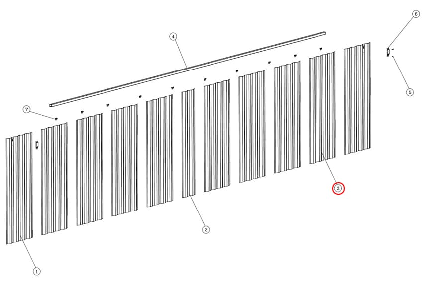 Shipping Container Side Panel Diagram: PMI-D02-01B