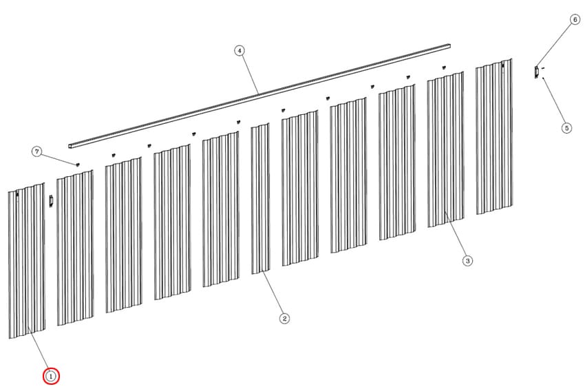 Shipping Container Side Panel Diagram: PMI-D02-01D