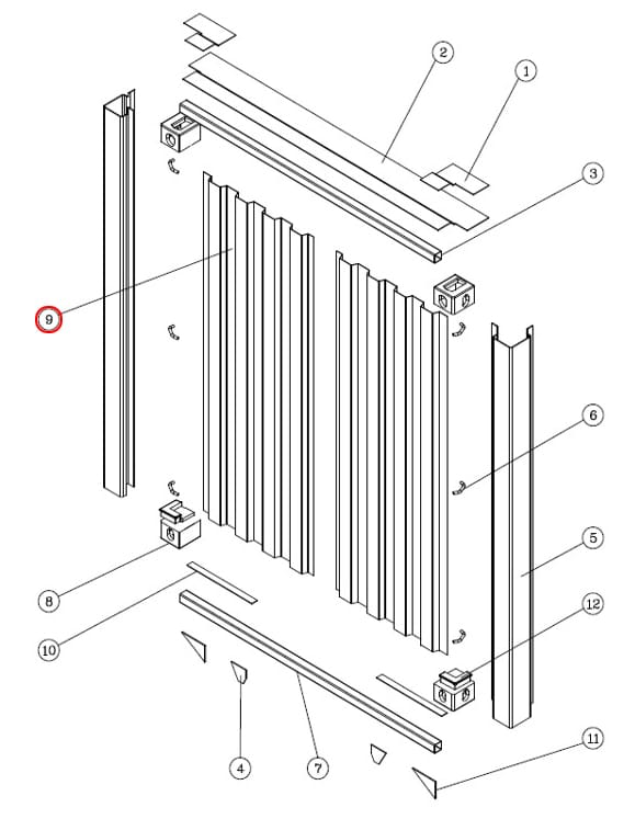 Shipping Container Front Panel Diagram: PMI-D03-01B
