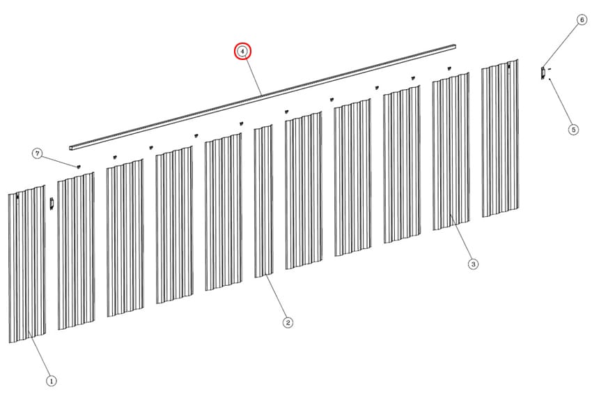 Shipping Container Top Side Rail Diagram: PMI-D09-01A