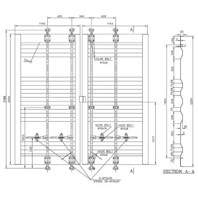 Shipping Container Door Assembly for Standard Height Containers