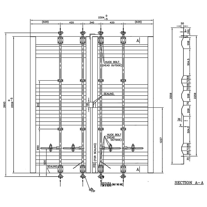 Shipping Container Door Assembly for High Cube Containers