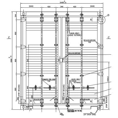 High Cube Shipping Container Rear End Assembly