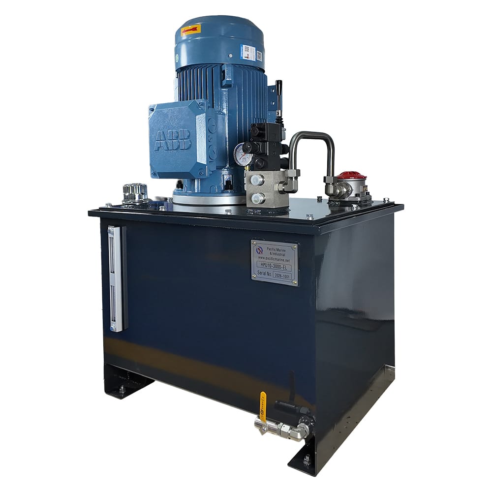 Side view of Electric Hydraulic Power Unit | 10 GPM - 3,000 PSI | HPU10-3000-EL